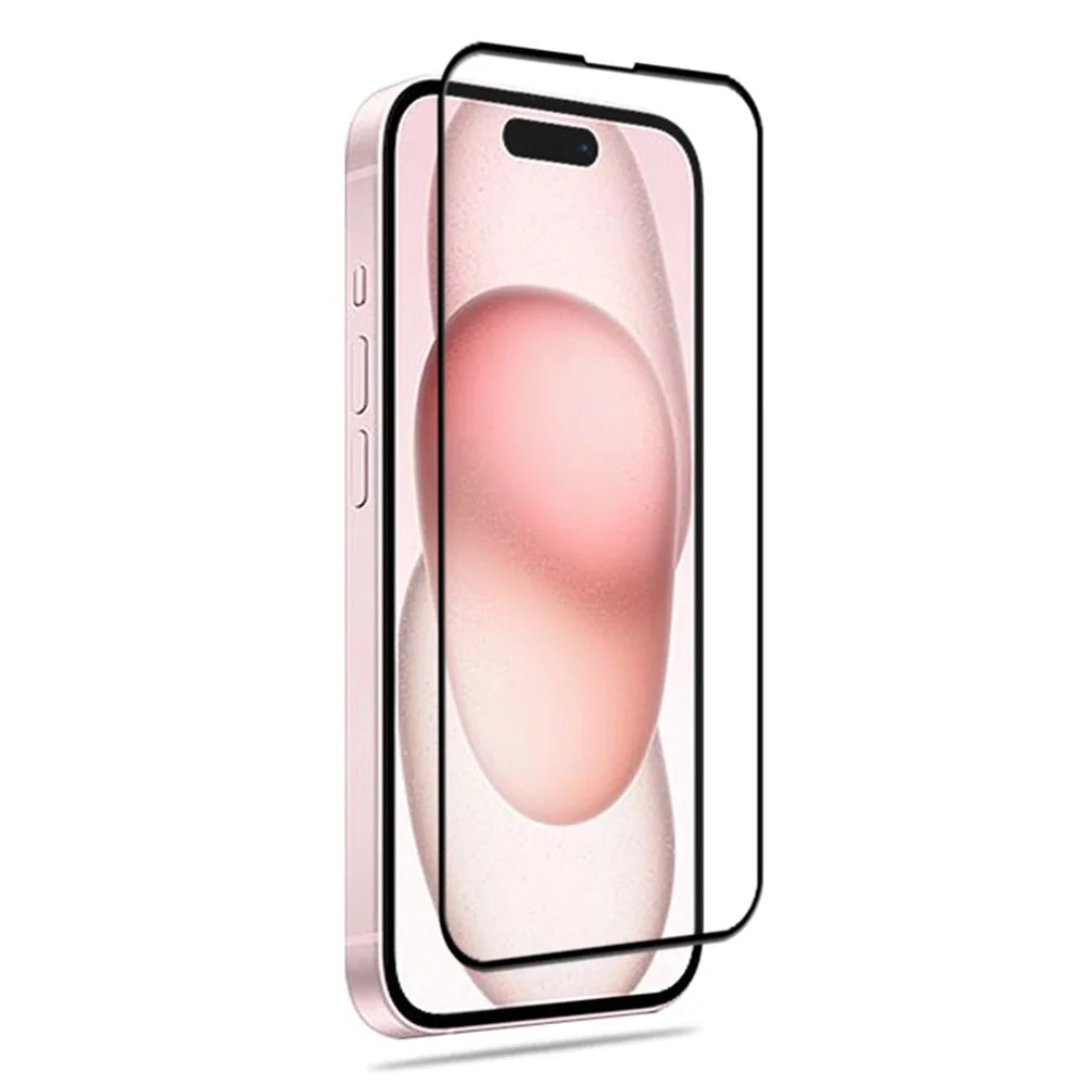MOCOLO For iPhone 15 Plus Silk Printing Full Screen Protector Tempered Glass Secondary Hardening Film - Black - 2