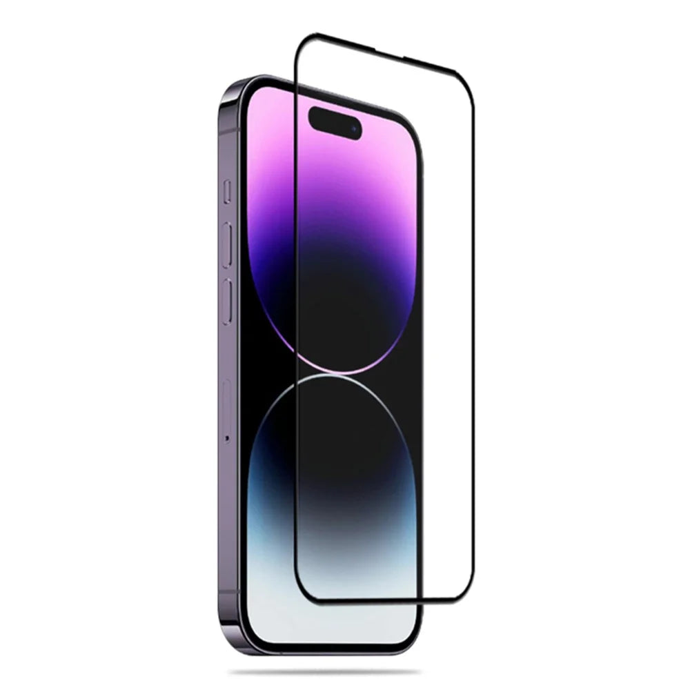 MOCOLO For iPhone 15 Pro Max Tempered Glass Secondary Hardening Silk Printing HD Clear Full Screen Protector - Black - 2