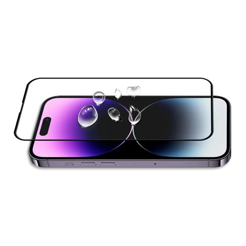 MOCOLO For iPhone 15 Pro Max Tempered Glass Secondary Hardening Silk Printing HD Clear Full Screen Protector - Black - 4
