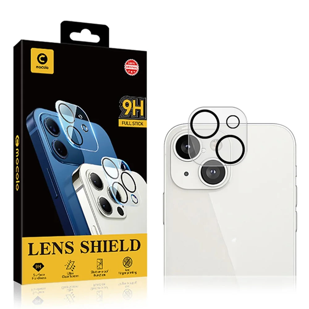 MOCOLO For iPhone 15 / 15 Plus Silk Printing Camera Lens Film Tempered Glass Lens Protector with Night Circle - 5