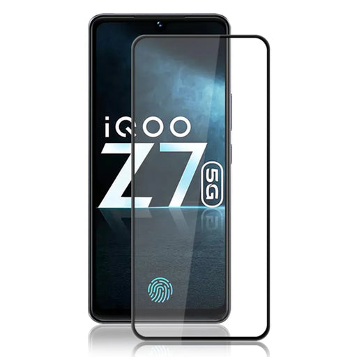 MOCOLO Full Screen Protector for vivo iQOO Z7 5G , Tempered Glass Silk Printing Secondary Hardening Film - Black - 1