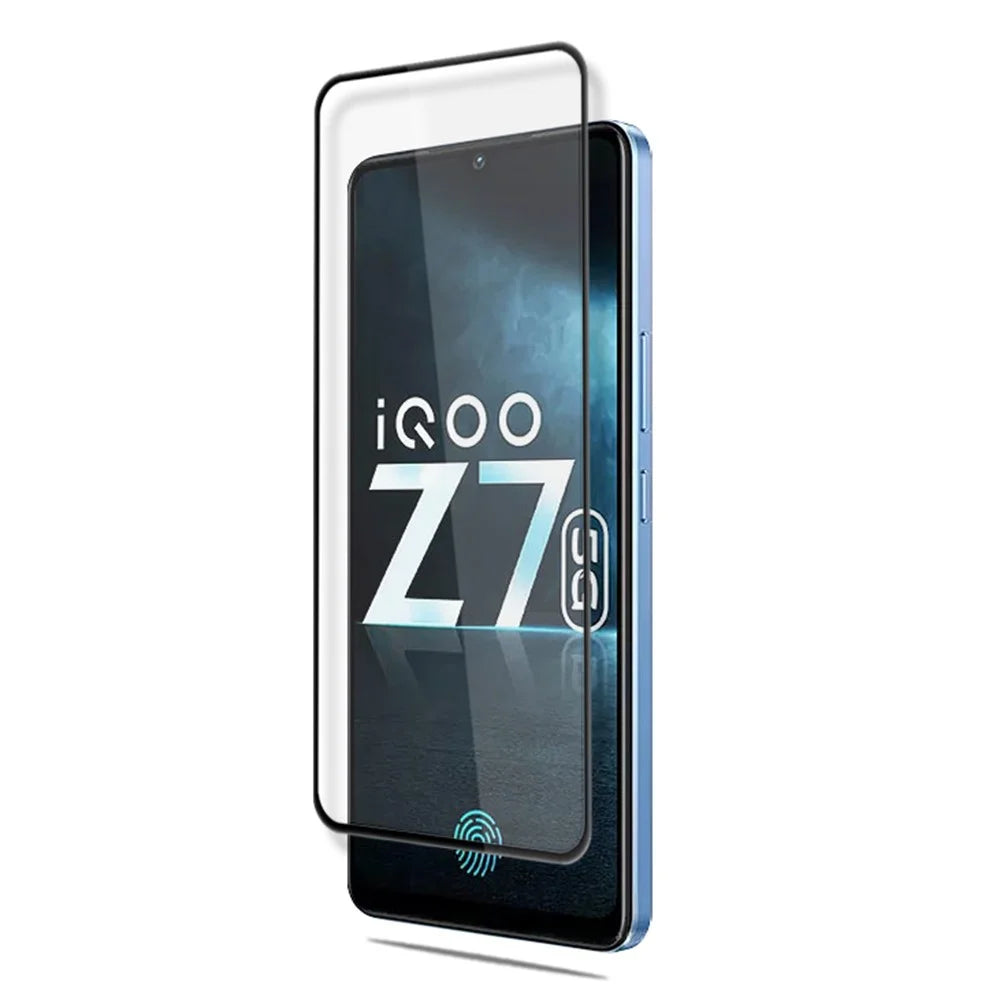 MOCOLO Full Screen Protector for vivo iQOO Z7 5G , Tempered Glass Silk Printing Secondary Hardening Film - Black - 3