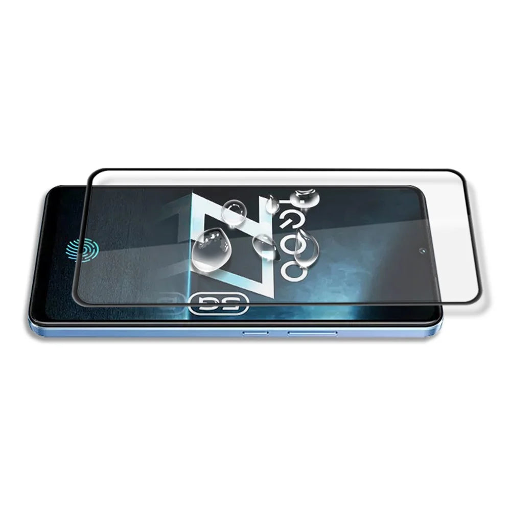 MOCOLO Full Screen Protector for vivo iQOO Z7 5G , Tempered Glass Silk Printing Secondary Hardening Film - Black - 5
