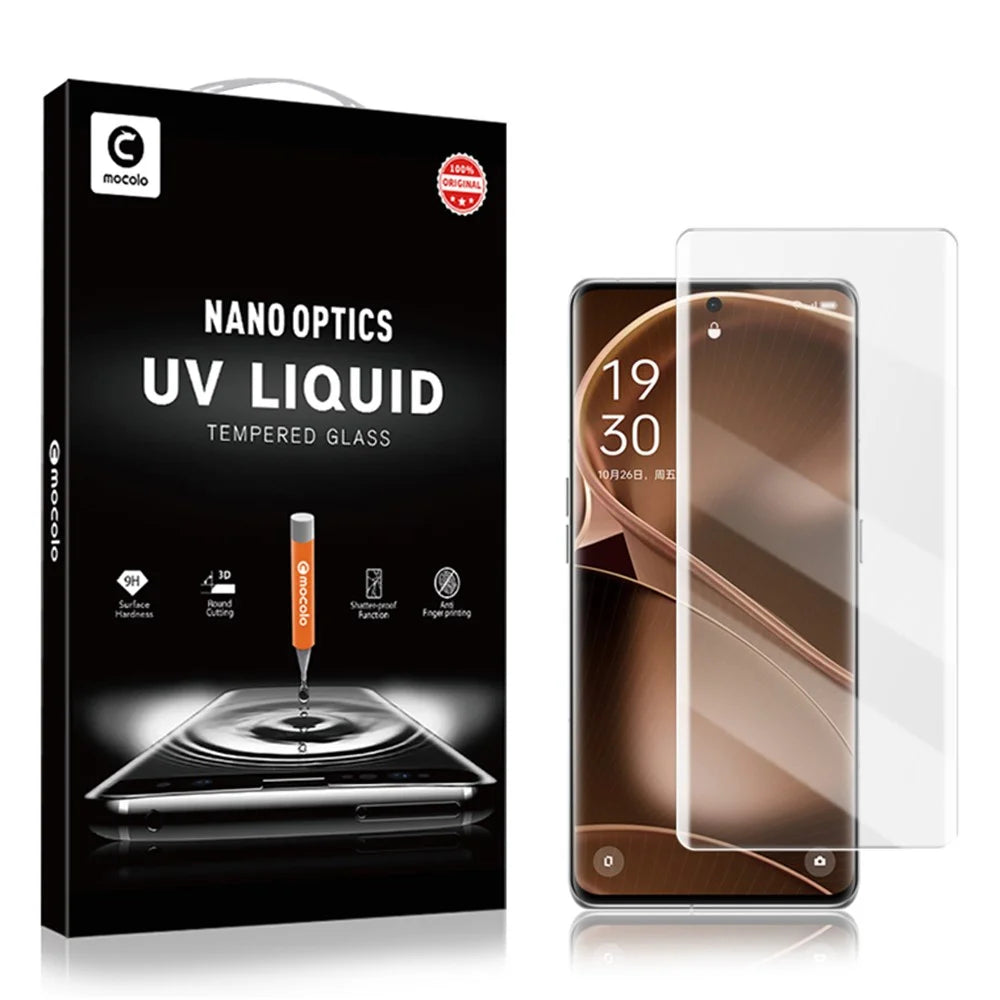 MOCOLO For Oppo Find X6 Pro Phone Full Screen Protector 3D Curved UV Liquid Tempered Glass Film - 7