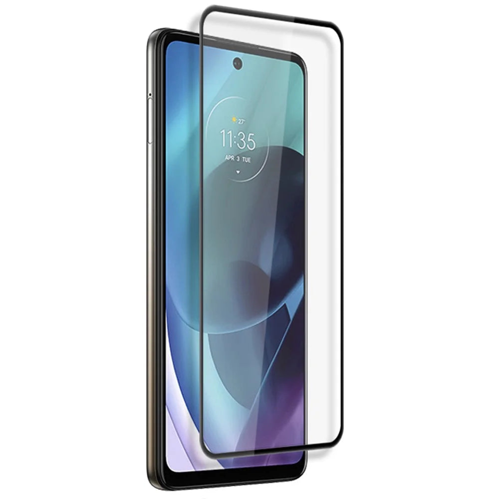 MOCOLO Screen Protector for Motorola Moto G71 5G , Tempered Glass Silk Printing Secondary Hardening Full Screen Film - Black - 3