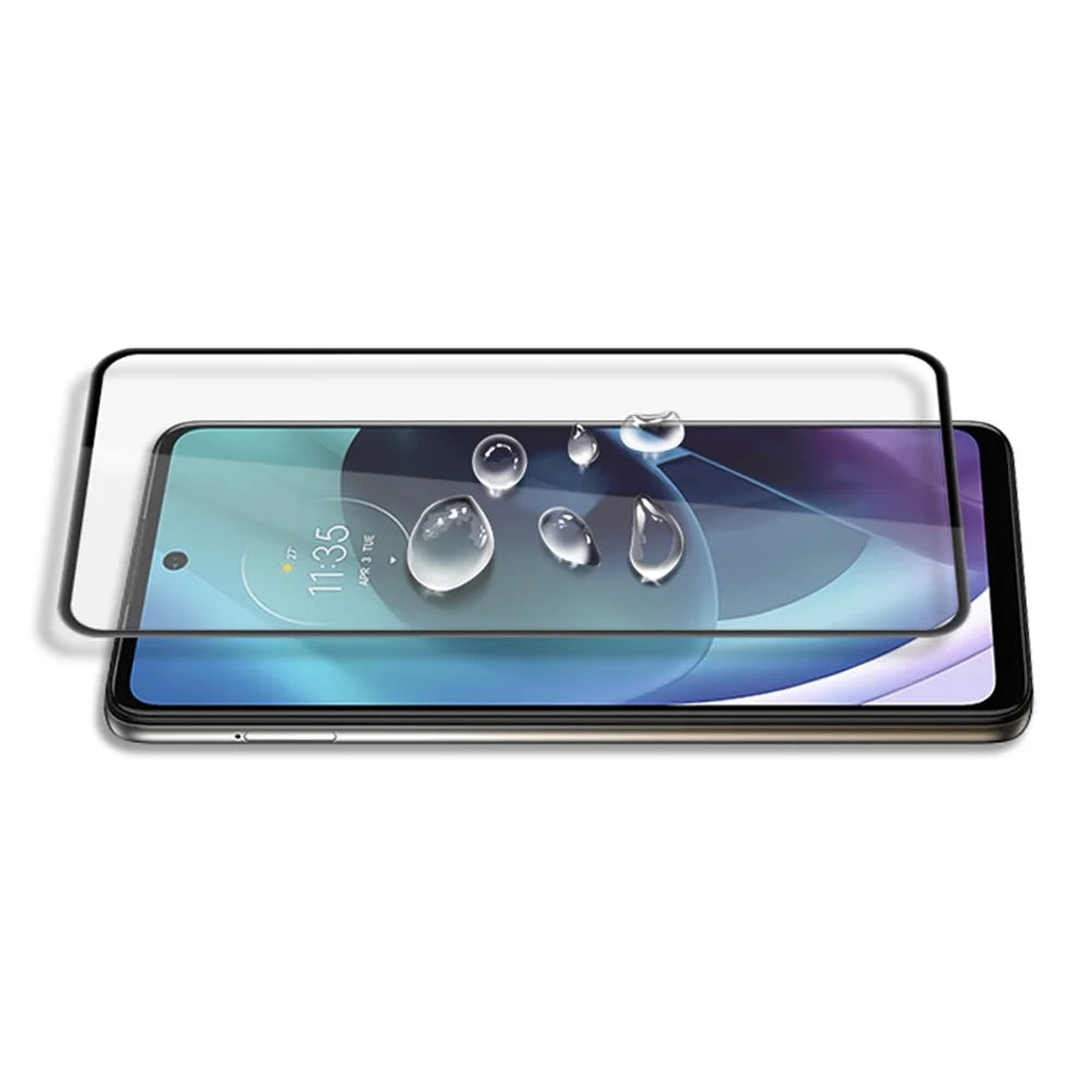 MOCOLO Screen Protector for Motorola Moto G71 5G , Tempered Glass Silk Printing Secondary Hardening Full Screen Film - Black - 5