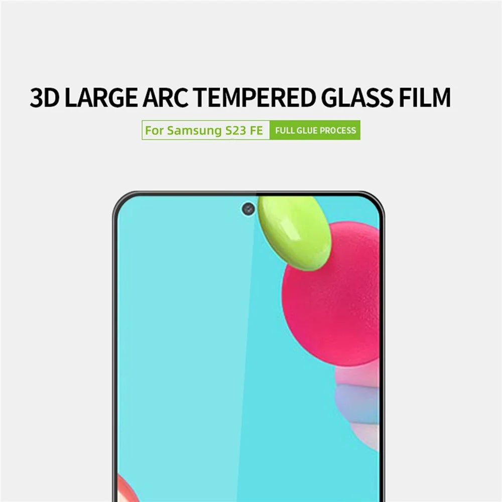 PINWUYO JK 3D Curved Tempered Glass Film-2 for Samsung Galaxy S23 FE High Aluminum-silicon Glass HD Clear Full Glue Screen Protector - 3