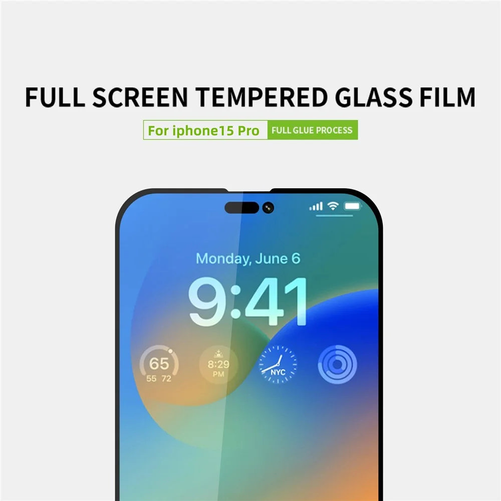 PINWUYO For iPhone 15 Pro JK Tempered Glass Film Series-2 HD Clear High Aluminum-silicon Glass Full Screen Protector - 3