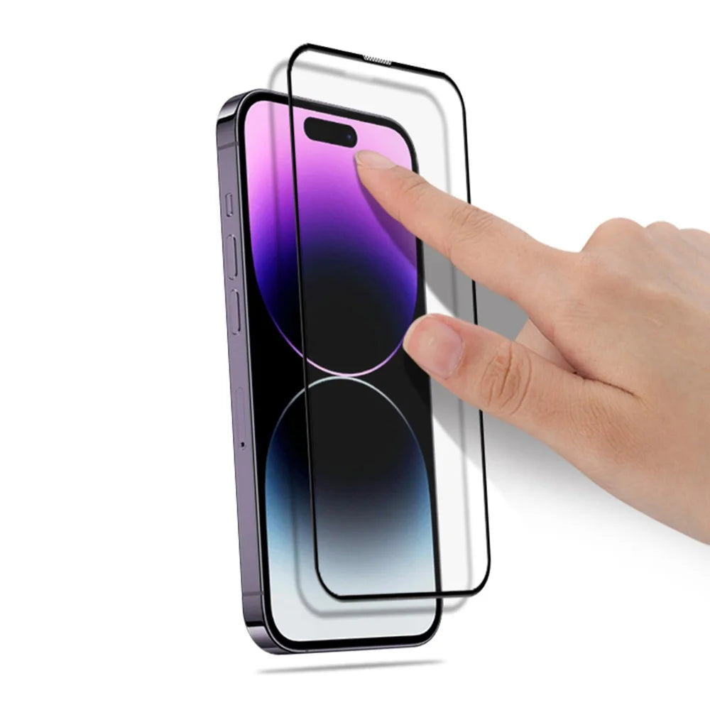 MOCOLO For iPhone 15 Pro Max Black Edge Full Glue Complete Cover Film 3D Curved Tempered Glass Screen Protector - 3