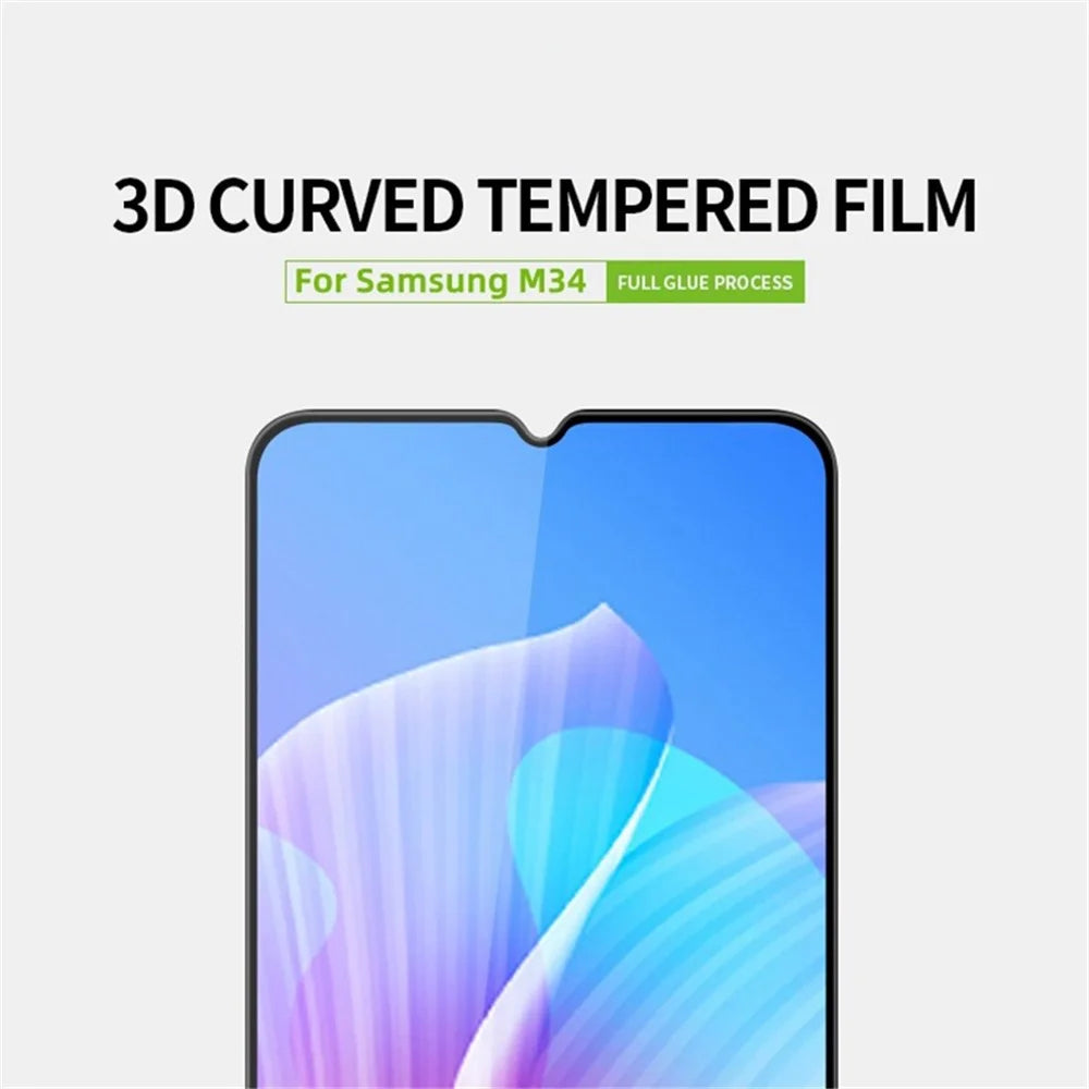 PINWUYO JK 3D Curved Tempered Glass Film-2 for Samsung Galaxy F34 5G / M34 5G HD Clear Full Glue High Aluminum-silicon Glass Screen Protector - 3