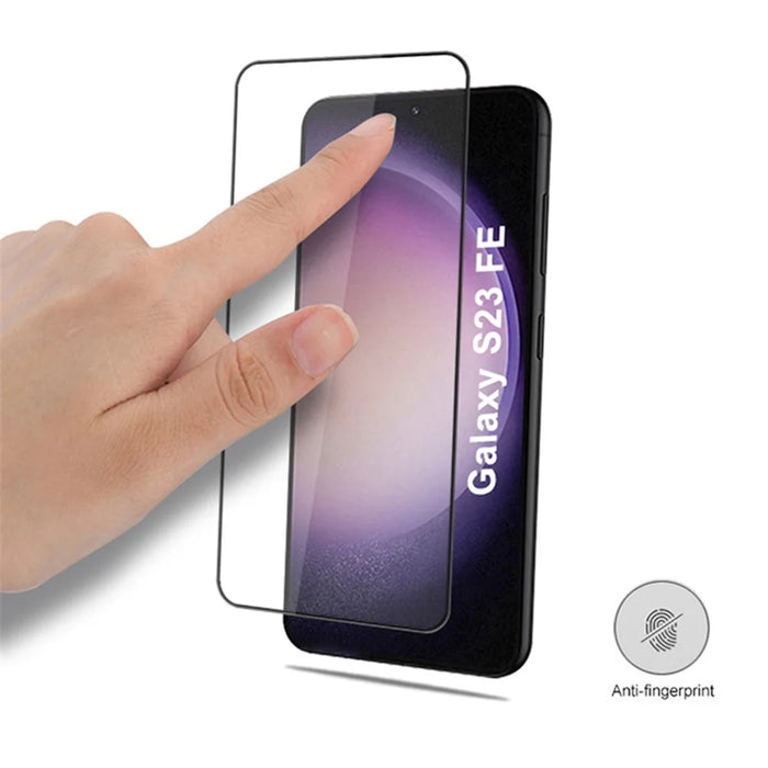 MOCOLO For Samsung Galaxy S23 FE Silk Printing Full Screen Protector Full Glue Tempered Glass Film - Black - 4