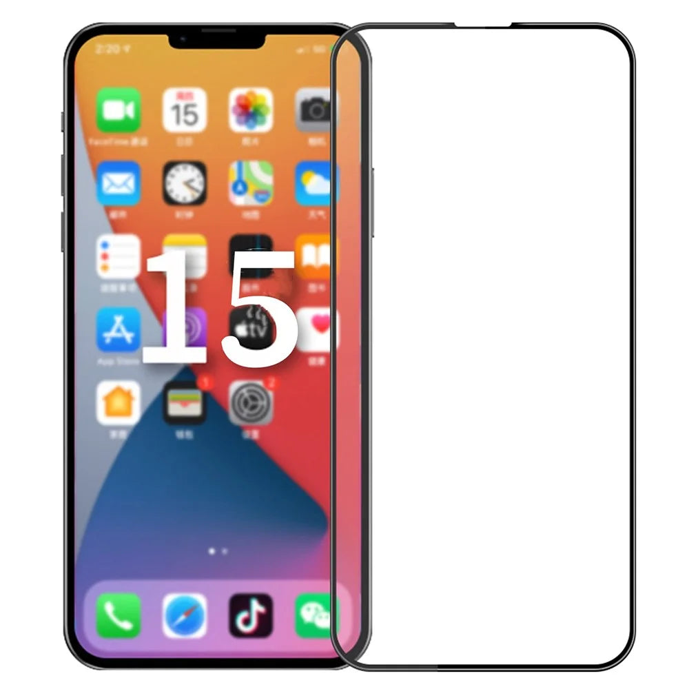 PINWUYO JK 3D Curved Tempered Glass Film-2 for iPhone 15 Plus Screen Protector Full Glue Ultra Clear High Aluminum-silicon Glass Film - 1