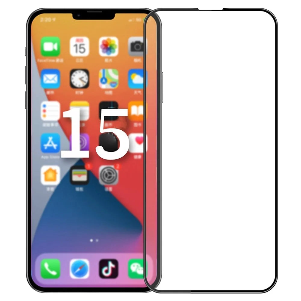 PINWUYO JK 3D Curved Tempered Glass Film-2 for iPhone 15 Pro Max Screen Protector Full Glue High Aluminum-silicon Glass Film - 1
