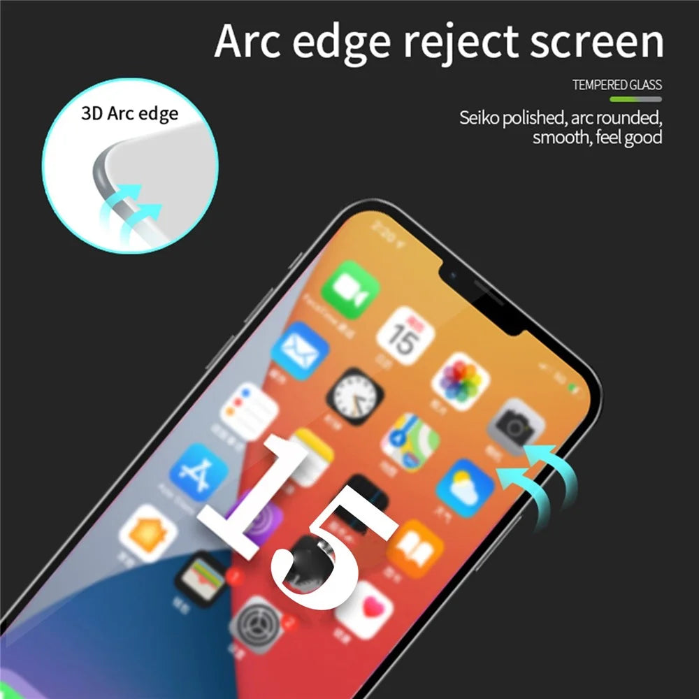 PINWUYO JK 3D Curved Tempered Glass Film-2 for iPhone 15 Pro Max Screen Protector Full Glue High Aluminum-silicon Glass Film - 6