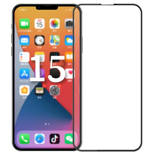 PINWUYO JK 3D Curved Tempered Glass Film-2 for iPhone 15 Full Glue High Aluminum-silicon Glass HD Clear Screen Protector - 1
