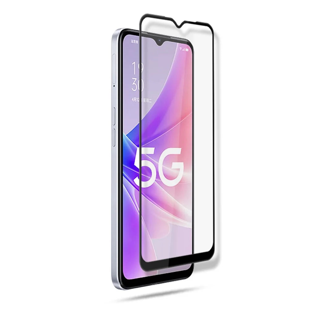 MOCOLO For Oppo A58 5G Silk Printing Full Screen Protector Full Glue Tempered Glass Film - Black - 3
