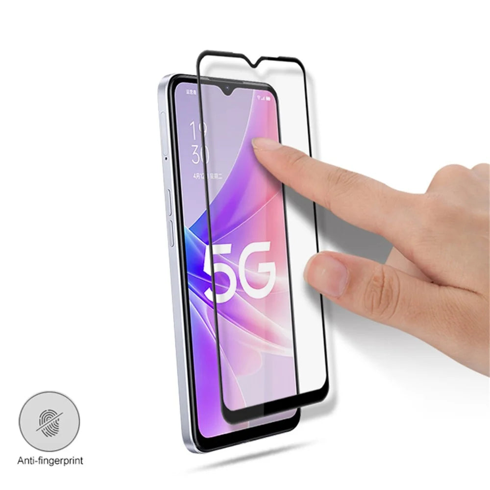 MOCOLO For Oppo A58 5G Silk Printing Full Screen Protector Full Glue Tempered Glass Film - Black - 5