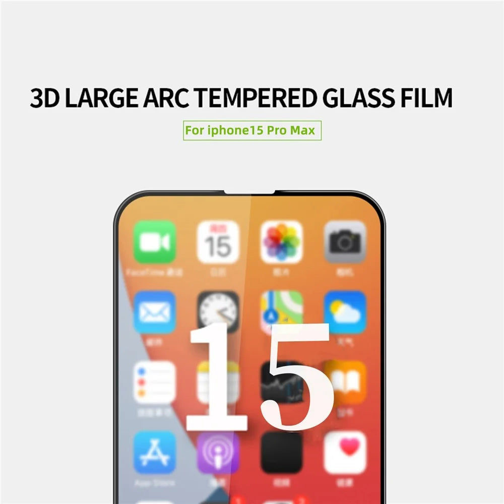 MOFI JK 3D Tempered Glass Film-1 for iPhone 15 Pro Max High Aluminium-silicon Glass HD Curved Screen Protector - 3
