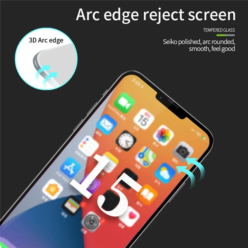 MOFI JK 3D Tempered Glass Film-1 for iPhone 15 Pro Max High Aluminium-silicon Glass HD Curved Screen Protector - 6