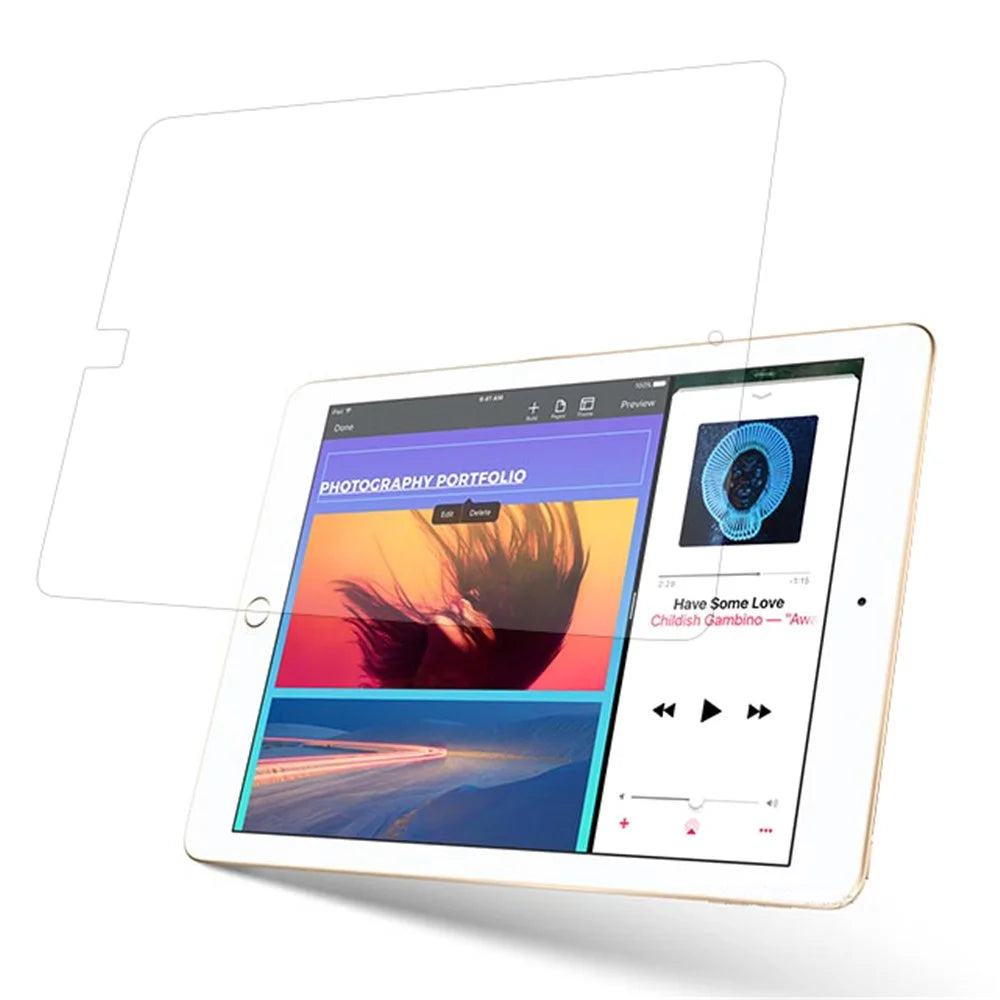 For iPad 9.7 (2018) / 9.7-inch (2017) Clear Anti-scratch LCD Tempered Glass Screen Protector Film 0.3mm (Arc Edge) - 1