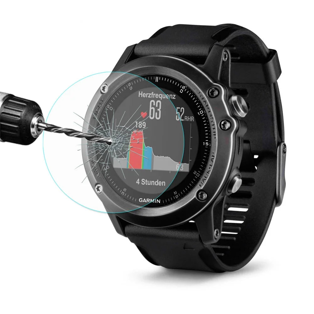 HAT PRINCE for Garmin Fenix 3 HR Tempered Glass Screen Protector Guard Film 0.2mm 9H 2.15D Arc Edge - 1