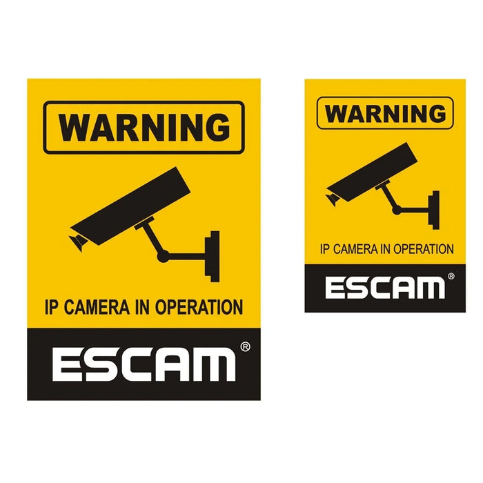 2Pcs Video Surveillance Security Monitoring Warning Stickers - 1