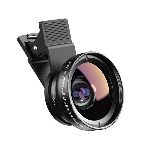 APEXEL 0.45x Universal Super Wide Angle 12.5x Macro SLR Effect External Camera Phone Lens - 1