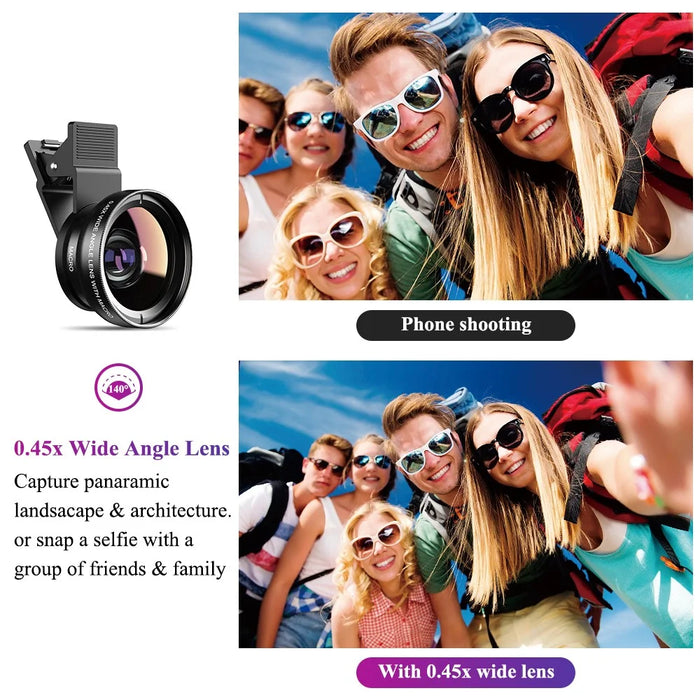 APEXEL 0.45x Universal Super Wide Angle 12.5x Macro SLR Effect External Camera Phone Lens - 7