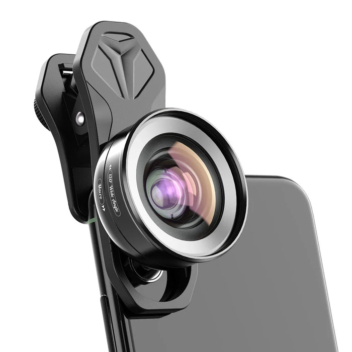 APEXEL APL-HB2IN1WM Phone Lens 2 in 1 Clip-on 10X Macro Lens + 120° Wide Angle Lens Kit - 2