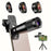 APEXEL Phone Camera Lens Kit, 22X Telephoto Lens + 120° Wide Angle Lens + 25X Macro Lens + 205° Fish Eye Lens - 1