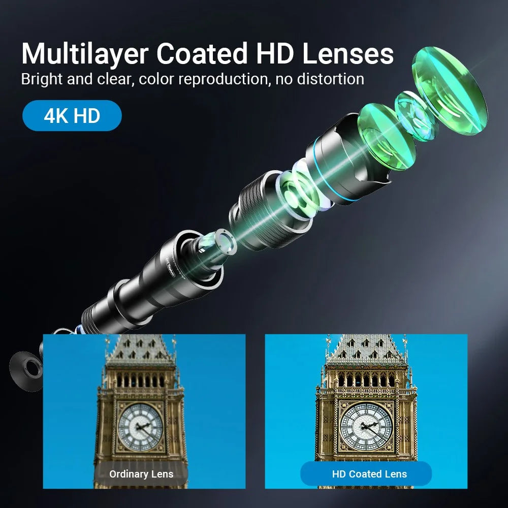 APEXEL HD Metal 20-40x Zoom Telescope Telephoto Lens Monocular Phone Camera Lens for iPhone Samsung Huawei - 2