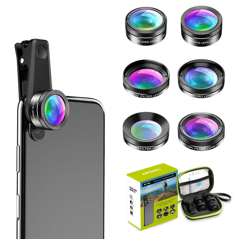 APEXEL APL-DG6 HD Multi-function Wide Angle / Star Filter / Macro / Fisheye / ND Filter / CPL Filter 6-in-1 Lens Kit - 3