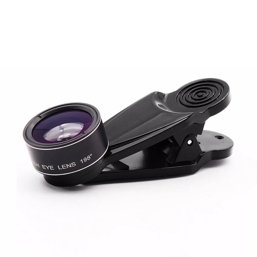 Cell Phone Camera Lens Kit, 5 in 1 Universal Telephoto Lens, 2X Portrait Lens + 0.63X Wide Angle Lens + 15X Macro Lens + 198° Fish Eye Lens + CPL Polarizer - 3