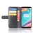 Genuine Split Leather Wallet Moble Phone Case with Stand for OnePlus 5T - Black - 5