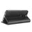 Genuine Split Leather Wallet Moble Phone Case with Stand for OnePlus 5T - Black - 6