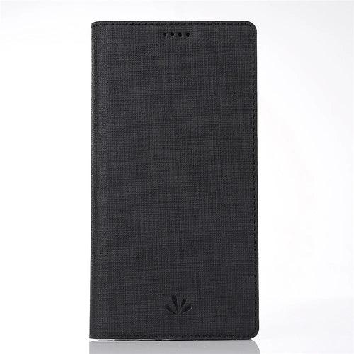 VILI DMX Cross Texture Card Holder Leather Stand Cover for OnePlus 5T - Black - 1