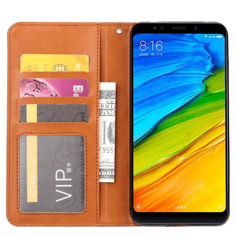 Auto-absorbed Leather Wallet Mobile Shell Casing for OnePlus 6T - Brown - 4