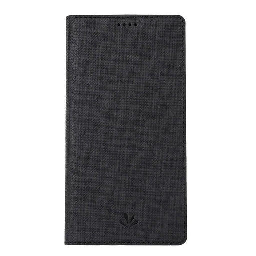 VILI DMX Cross Texture Card Holder Leather Stand Cover for OnePlus 7 Pro - Black - 2