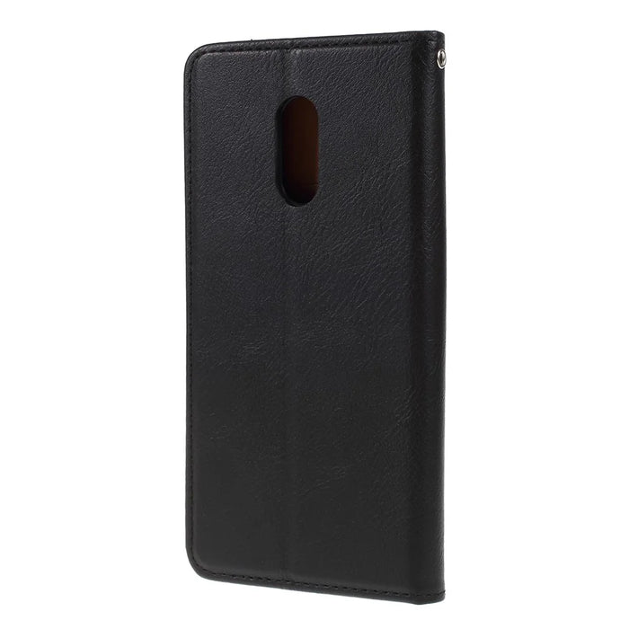 Auto-absorbed Wallet Leather Stand Phone Cover for OnePlus 7 - Black - 2