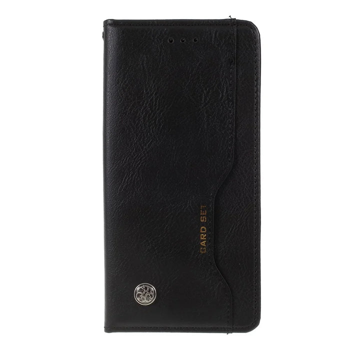 Auto-absorbed Wallet Leather Stand Phone Cover for OnePlus 7 - Black - 3