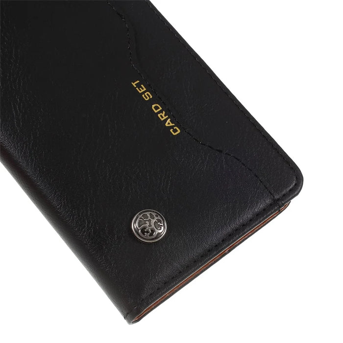 Auto-absorbed Wallet Leather Stand Phone Cover for OnePlus 7 - Black - 4