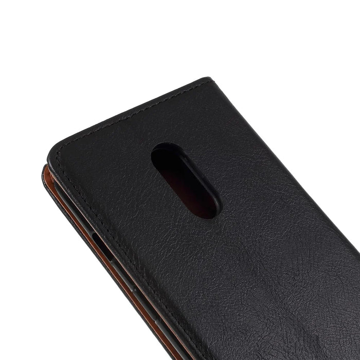 Auto-absorbed Wallet Leather Stand Phone Cover for OnePlus 7 - Black - 5