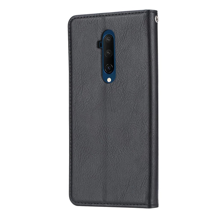 Auto-absorbed PU Leather Wallet Mobile Cover for OnePlus 7T Pro - Black - 3