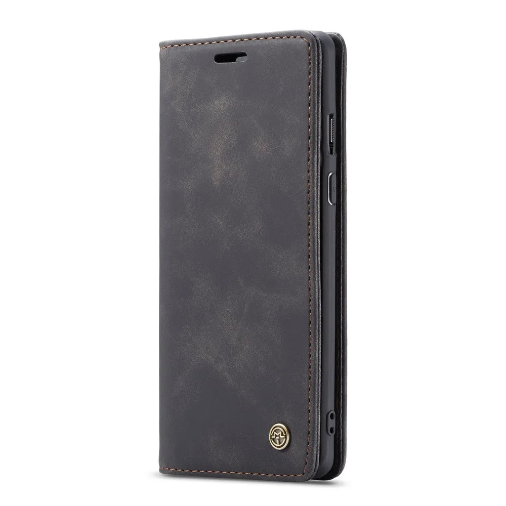 CASEME 013 Series Auto-absorbed Leather Protection Case for OnePlus 8 Pro - Black - 6