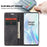 CASEME 013 Series Auto-absorbed Leather Wallet Shell for OnePlus 8 - Black - 3