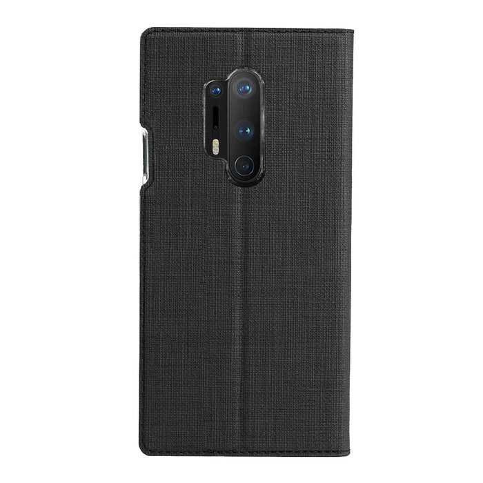 VILI DMX Cross Texture Leather Stand Shell for OnePlus 8 Pro - Black - 4