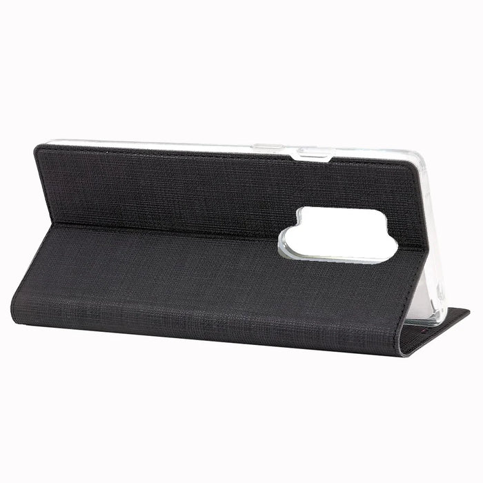 VILI DMX Cross Texture Leather Stand Shell for OnePlus 8 Pro - Black - 7