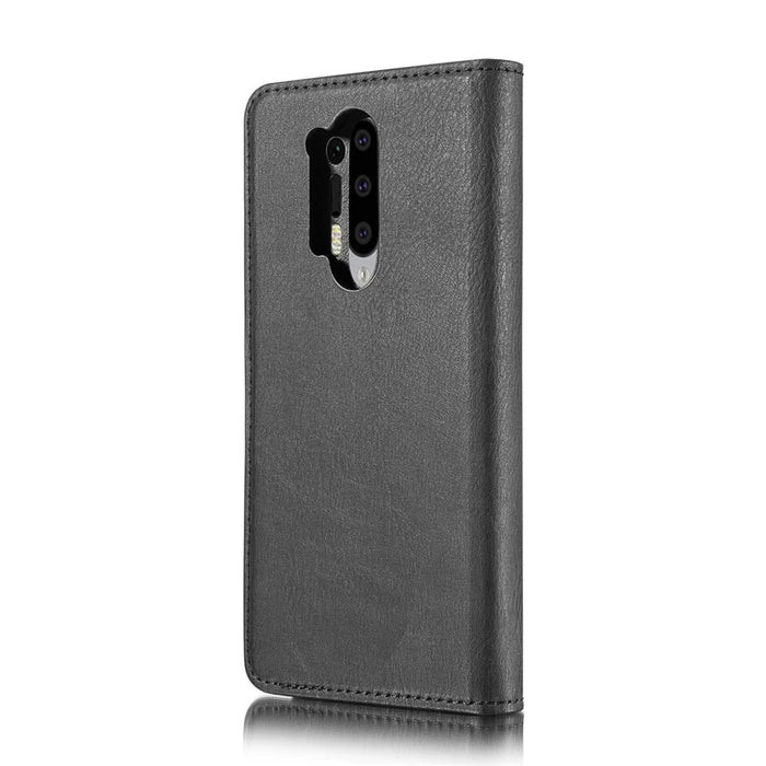 DG.MING Phone Cover Detachable 2-in-1 Split Leather Wallet Shell + PC Back Case for OnePlus 8 Pro - Black - 3