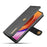DG.MING Phone Cover Detachable 2-in-1 Split Leather Wallet Shell + PC Back Case for OnePlus 8 Pro - Black - 7