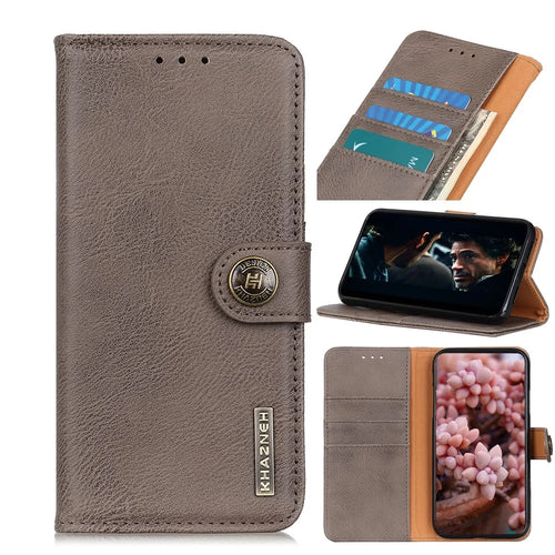 KHAZNEH Wallet Stand Flip Leather Phone Shell for OnePlus Nord - Grey - 1